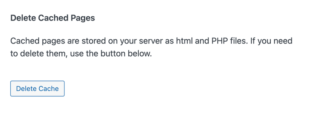 Delete your WordPress cache